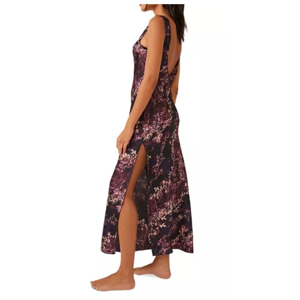 Free People Worth The Wait Bias Sleek Slip Black Combo Side-Slit MEDIUM NWT - Picture 12 of 13